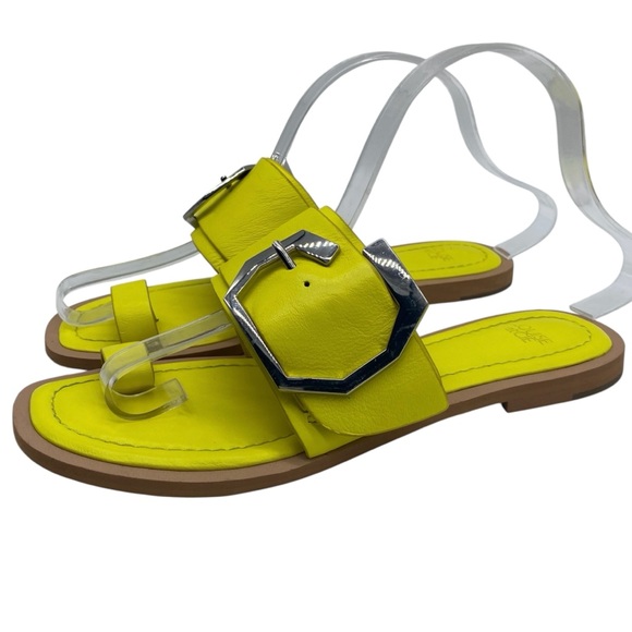 Louise et Cie Shoes - Louise et Cie Womens Shoes Altan Sandals Sz 7.5 Yellow Leather Flat Colorful
